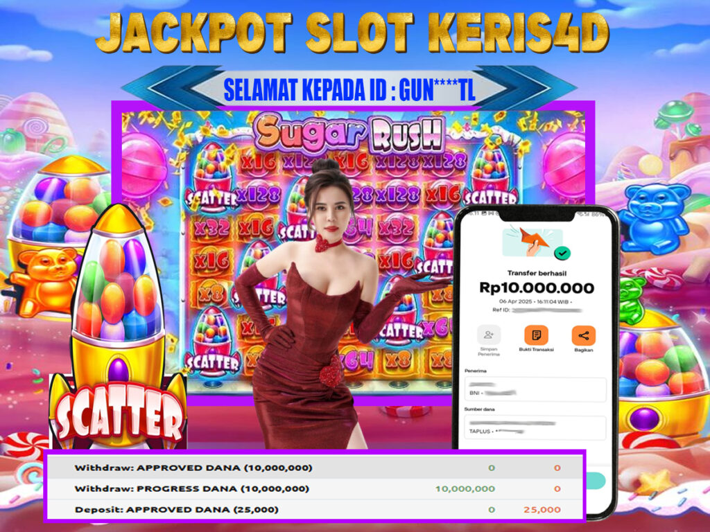JACKPOT SLOT GACOR MAIN SUGAR RUSH 1000 06 APRIL 2025