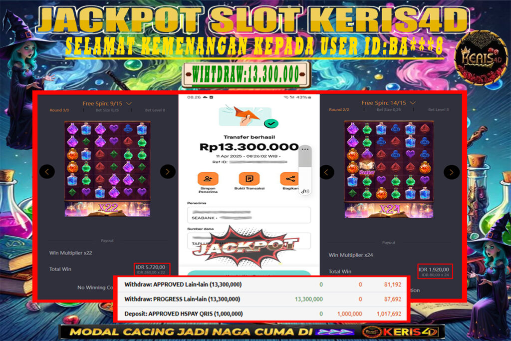 JACKPOT SLOT GACOR MAIN MYSTIC POTION 11 APRIL 2025