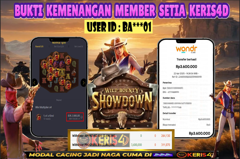 JACKPOT SLOT GACOR WILD BOUNTY SHOWDOWN 22 APRIL 2025