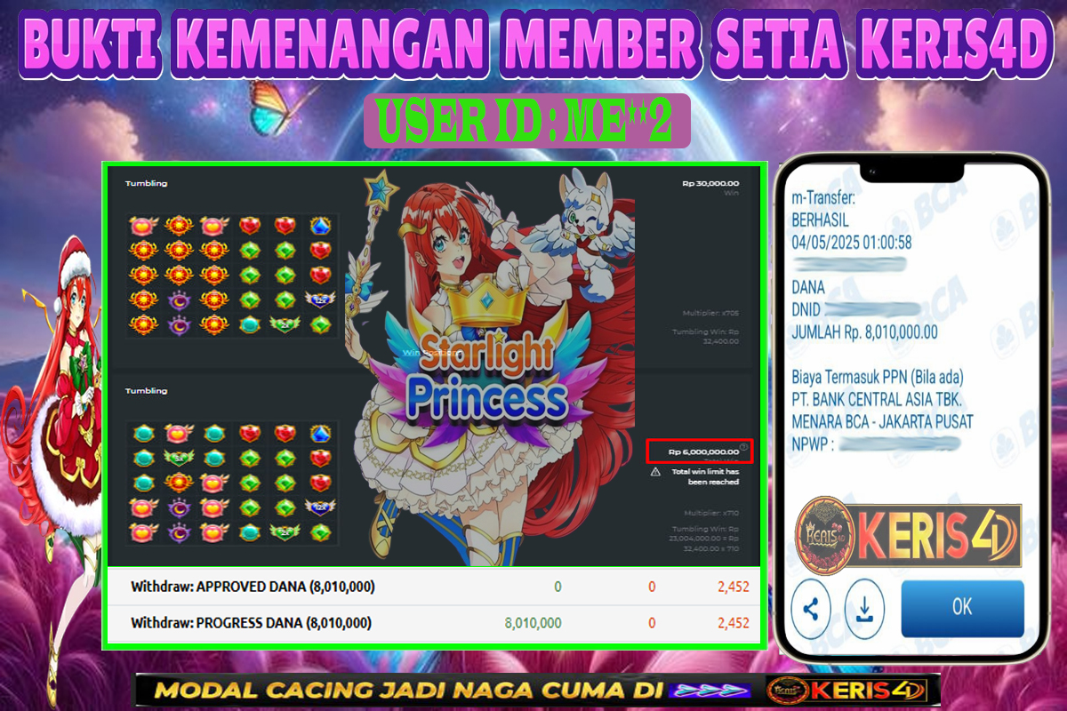 JACKPOT SLOT STARLIHT PRINCESS 04 MEI 2025