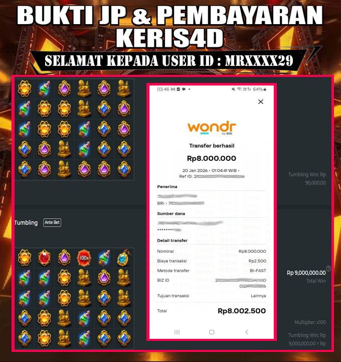 BUKTI JP MAIN GATES OF GATOT KACA 100 20 JANUARY 2026