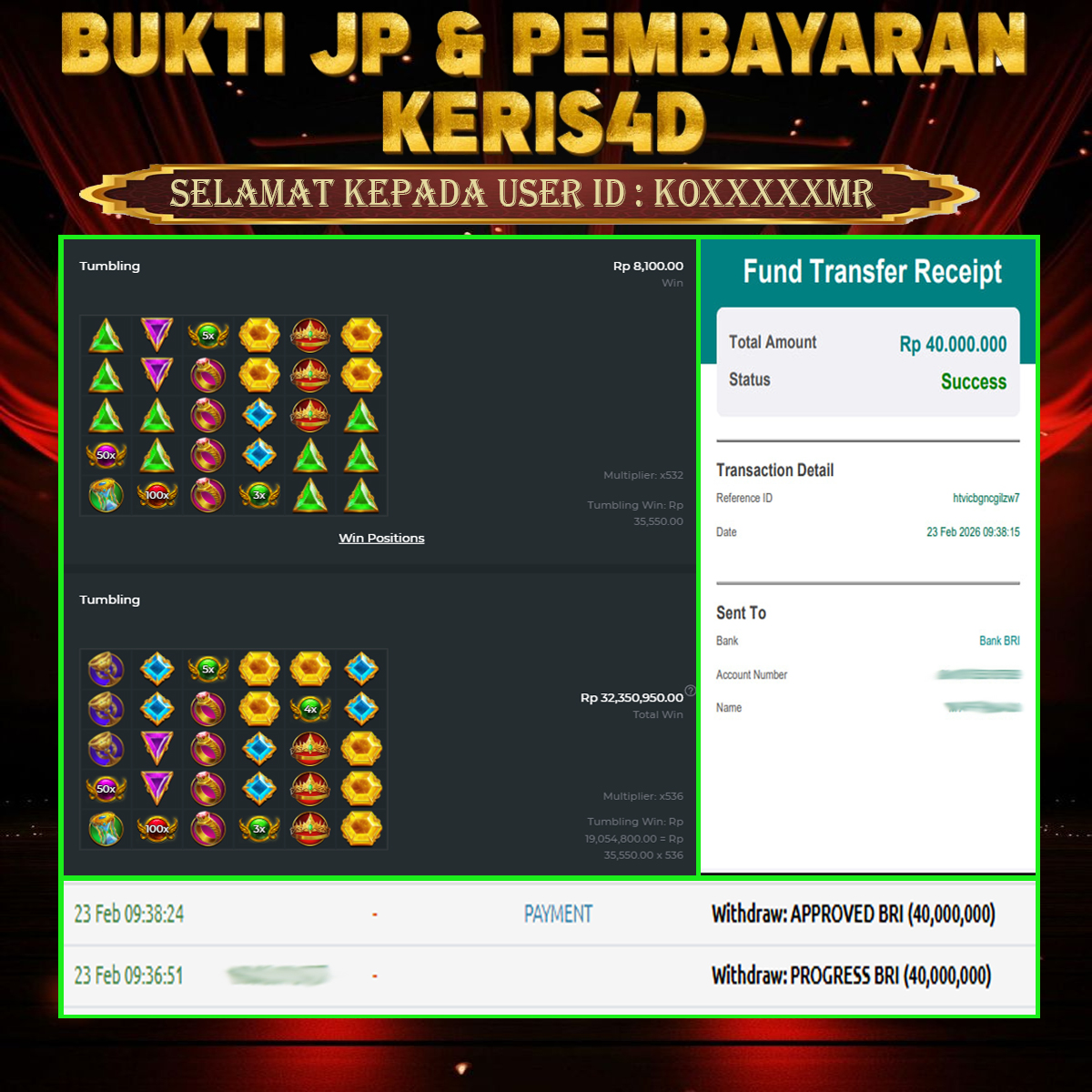 JACKPOT SLOT GACOR MAIN GATES OF OLYMPUS 23 FEBRUARY 2026