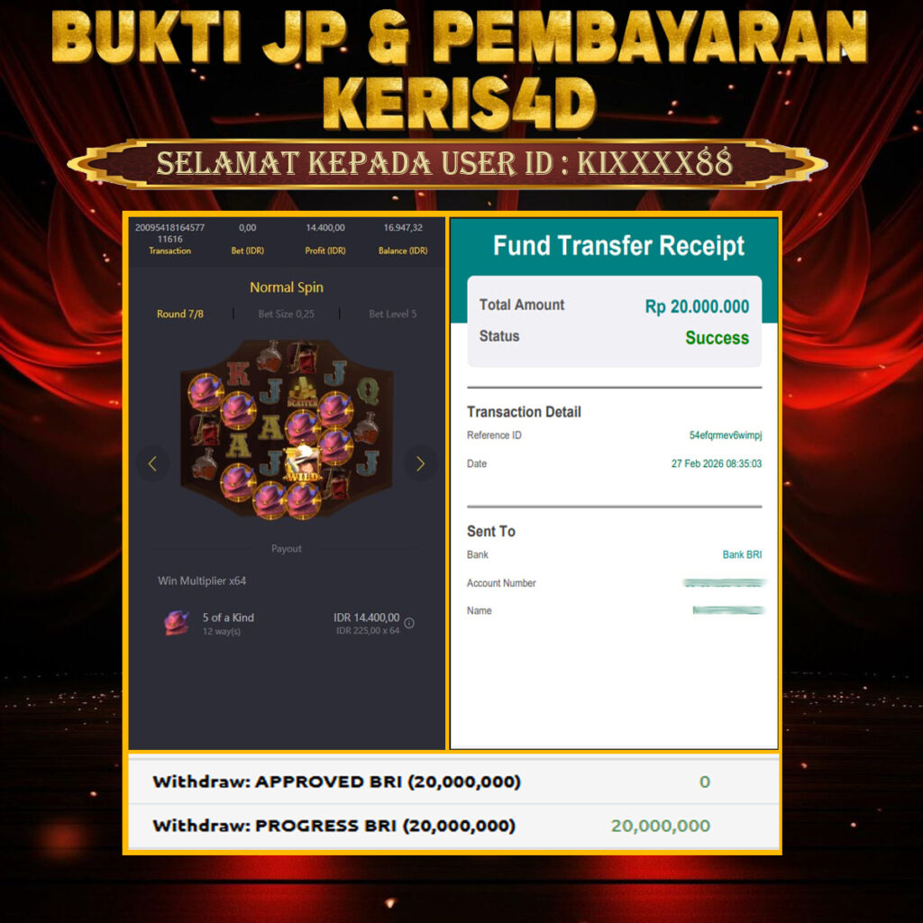 JACKPOT SLOT GACOR WILD BOUNTY SHOWDOWN 27 FEBRUARY 2026